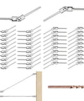Upgraded 40 Pack T316 Stainless Steel 180 Degree Adjustable Swage Lag Screws Left And Right for wood post railing kit, drill bit included.