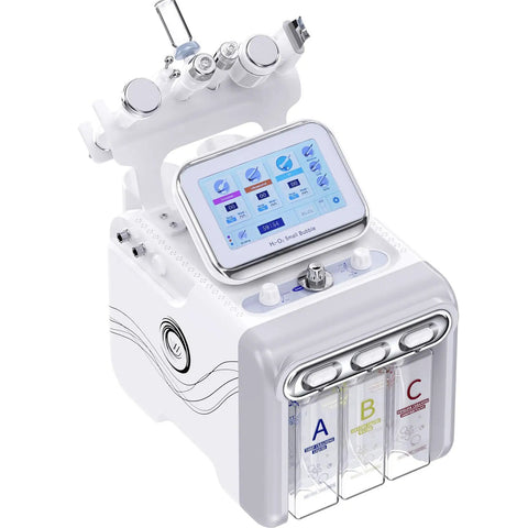 Six In One Hydrogen Oxygen Facial Device For Salon And Home Use With Interchangeable Heads and LED display