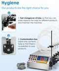 Eight Channel Peristaltic Liquid Filling Machine Delivers Dead Nuts Precision For Mini Bottles Under Five Ounces, showing tube change process.