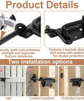 INTERWARM 4Pcs Slide Bolt Gate Latch for Wooden Fence with solid core, showcasing keyhole design and installation options.