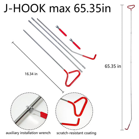Essential 18 Piece Car Tool Kit With Carrying Bag Pro Grade Heavy Duty Auto Repair Tools Set J-hook dent pull rod 65.35in