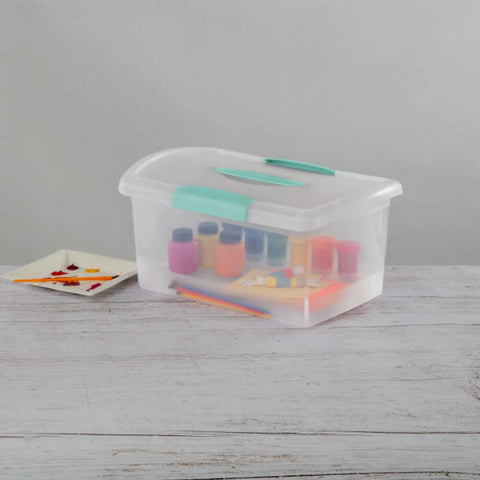 Solid Medium Nesting Storage Bins With Easy Snap Latching Lids And Beefy Handles, Slick Stackable Plastic Totes For Straight Up Home Organization And Tidy Space Fix 30 Pack