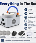 300W Electric Wet Dry Bench Grinder With Adjustable Speed Control, Includes water pump and power supply for precision work.