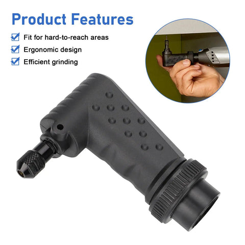 Heavy Duty Right Angle Converter Kit For Rotary Tools With Cool Running Bearings For Tight Spots And Precision Polishing Or Engraving Work Busts Tough Jobs Daily, close-up view of ergonomic handle design.