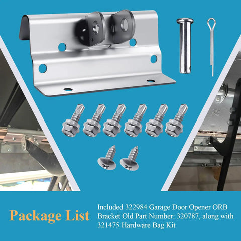 Garage Door Trolley Arm Attachment Orbital Bracket And Hardware Bag Kit For 5120 5140 9100 9600 Series Doors with rivets and screws