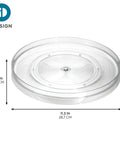 11 Inch Round Lazy Susan Organizer For Kitchen And Pantry Storage Set Of 2 Clear Smooth Rotating Turntables Dimensions 11.3 Inches