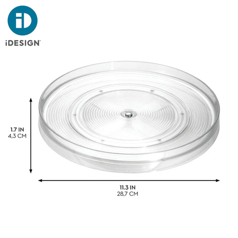 11 Inch Round Lazy Susan Organizer For Kitchen And Pantry Storage Set Of 2 Clear Smooth Rotating Turntables Dimensions 11.3 Inches