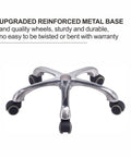 Upgraded reinforced metal base of Pneumatic Height Adjustable Rolling Swivel Stool With Ergonomic Backrest And Heavy Duty Metal Base 360 Degree Rotation Made For Salon Massage Shop And Kitchen Durable Purple Seat with sturdy wheels.