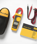 Pro Grade Clamp Meter For Electricians With True RMS Readings, Measures AC Current To 400 A, Includes soft carry case and leads.