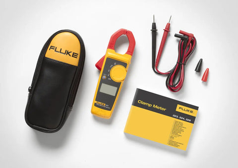 Pro Grade Clamp Meter For Electricians With True RMS Readings, Measures AC Current To 400 A, Includes soft carry case and leads.