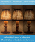 Three Way LED Light Bulbs 50 100 150 Watt Equivalents 3000K soft white in lamp showing 3 brightness levels