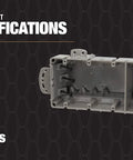 Beefy 5 Gang Multi Mount Device Box With Depth Adjustable For Horizontal And Vertical Installations, Heavy Duty 42lb Gray, Removable Nail Tabs For Metal Stud Mounting, Top Blocks For Secure Vertical Placement, Interior Mounting Blocks, open dimensions view