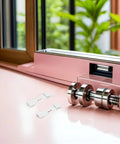Vertical Blind Repair Kit With Metal Vane Saver Clips 24 Replacement Slats for Window Shades on window sill