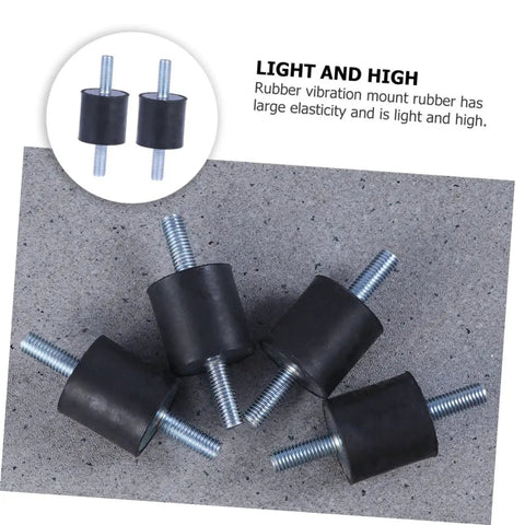 Five Pack Heavy Duty Rubber Vibration Isolators Cylindrical Mounts For Motors Generators Air Compressors Pumps And Equipment Noise Reduction Vibration Dampening Stability Enhancers For Industrial Machinery, black threaded mounts