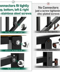 Comparison image showing secure 304 stainless steel connectors for Heavy Duty 3 Step Outdoor Hand Rails For Stairs And Deck.