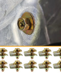 Heavy Duty 20x M6 1.0 Car Body Bolts With 10mm Hex Head And 17mm Washer Plus 20x U Nuts Clips Under Tray Splash Shield Fasteners Yellow Zinc Finish