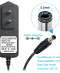 12V DC Power Adapter For DMX Controllers And Musical Gear, 1000mA Guitar Pedal Power Supply with 5.5mm x 2.1mm Connector