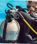 Scuba Tank Valve Replacement Part For Tight Seal And Top Notch Safety, Compact Cylinder Valve Accessory visible on scuba gear