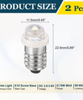 Two Pack E10 Screw Base Led Bulbs With Sweet Spot Voltage For Flashlight And Dashboard Light Mini Indicator Lamp Electrical Hobbies Compact Circuit Rigging Small Device Upgrade Piece, size 22.5x11.5mm.