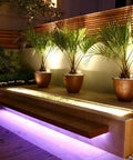 Garden seating area with under-cabinet lighting using Universal 120 Watt Dimmable 12V DC LED Driver With TRIAC Smooth Flicker Free Dimming.