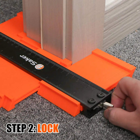 Contour Gauge Tool For Woodworking And DIY With Lock, Pro Grade Shape Duplicator used for copying flooring edges