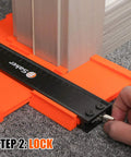 Dead Nuts Accurate 10 Inch Contour Gauge Profile Tool With Secure Lock demonstrating locking mechanism on orange guide.