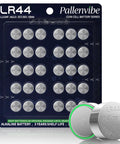 Thirty Pack LR44 Button Coin Batteries AG13 A76 L1154F SR44 Compatible Gadgets With One Point Five Volts Alkaline Power in a card