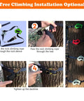 Installation steps for 16 Piece Kids Climbing Rocks Set With Zip Line Accessories Non Slip Tree Rock Holds for outdoor climbing.
