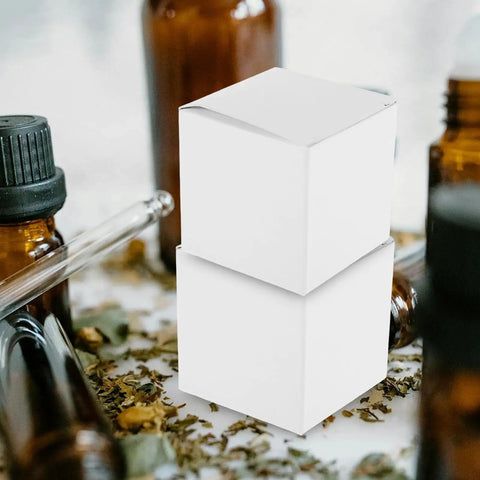 White Square Cardboard Boxes Set Of 10 Easy Assembly Packaging Boxes For Essential Oils Coffee Cups Candles And Gifts Giftable
