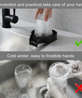 Glass Rinser For Kitchen Sink With Faucet, Bottle And Cup Washer, 360 Degree Water Spray For Quick Rinse, Black Finish Accessory