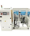 Automatic Carton Sealer And Tape Sealer 220V For Fast Box Packing, Handles 8 To 15 Boxes Per Minute, Fits Cartons 11 To 21.7 Inches Long And 6.7 To 19.7 Inches High, 20 Meters Per Minute Sealing Speed, Fully Auto With Smart Touchscreen. white automatic carton sealer with touchscreen and safety light tower
