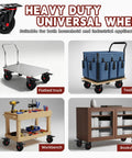 Heavy Duty 4 Inch Caster Wheels With Dual Lock Brakes 2400 Lb Capacity Set Of 4 Non Marking Rubber Tires on flatbed truck.