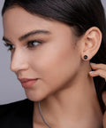 Dope Dainty Ball Stud Earrings Set For Women And Men, 3mm Tiny Black Hand Painted Enamel Color, Hypoallergenic Surgical Steel With 14K Gold Plated Option, Great For Second Piercings And Multiple Holes, Everyday Cute Jewelry worn in ear