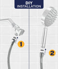 Installation steps for Solid Metal 9 Foot Chrome Shower Hose With Extra Long 108 Inch Reach For Handheld Shower Heads