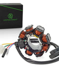 GY6 8 Pole AC Stator Ignition with Copper Windings 5 Wires 150cc Capacity for Scooters, ATVs, Go Karts, Buggies