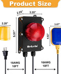Heavy Duty Sump Pump Alarm High Water Alarm With 10 Foot Float Switch 110 dB Loud Alarm For Basement Flood Prevention Waterproof Sensor Audible Flood Warning Real Time Monitoring Easy Install Home Safety, product size view