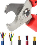 Straight Up Killer Electrician Wire Cutter with steel blades, cutting through various copper and aluminum cables.