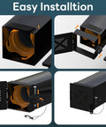 Easy installation of Aluminum RV Bumper End Cap Kit Two Pack For 4 Inch Square Campers, rust resistant, secure latch design.