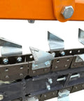 Close-up of heavy-duty build on field trencher skid steer attachment for farms and landscapes with 48 inch trench depth and 8 inch cutting width