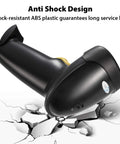 Wired Barcode Scanner With Adjustable Stand And Auto Sensor 1D USB Laser Scanner in shock-resistant black ABS plastic design