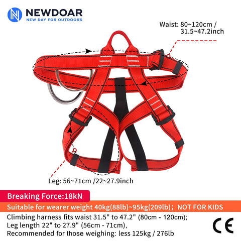 Adjustable Thickness Climbing Harness With Wide Half Body Design For Rock Climbing Rappelling Fire Rescue And Tree Work