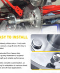 Go Kart Live Axle Hub 4x4 with one inch to three quarter inch step down, installed on 8 inch wheel showcasing its fit and installation ease.