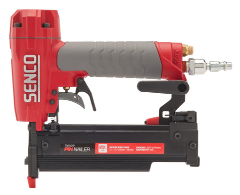 Side view of Delicate Trim 23 Gauge Pneumatic Pin Nailer, 1-3/8 Inch Pins, Oil-Less Air Nailer For Fine Molding And Small Woodwork