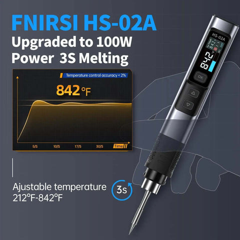 Go-To 2 In 1 Heat Set Insert Tool And Soldering Iron Kit 100W Quick Heating with digital display showing temperature of 842°F