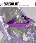 Rear Linkage Beefed Up Shock Absorbing Triangle Bracket Heavy Duty Off Road Upgrade With 3mm Thickened 6mm Wider Walls Inner Surface Thickened 5mm And Moved Out 10mm For Maximum Impact Protection on purple 6061 aluminum rear suspension