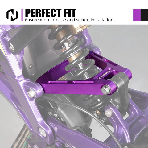 Rear Linkage Beefed Up Shock Absorbing Triangle Bracket Heavy Duty Off Road Upgrade With 3mm Thickened 6mm Wider Walls Inner Surface Thickened 5mm And Moved Out 10mm For Maximum Impact Protection on purple 6061 aluminum rear suspension