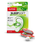 Ultra Soft Earplugs For Side Sleepers With Custom Molding Filters, packaging and earplugs in orange case, Alpine brand.