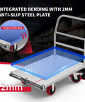 Phexod 2500 Lb Capacity Drywall Cart With Steel Panel Truck Design Features Heavy Duty Anti Slip Patterned Plate and four side handrails