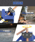 Heavy Duty 90 Degree Welding Angle Clamp 2 Pack Cast Iron Right Angle Jig showing swing jaw and T-handle design details.