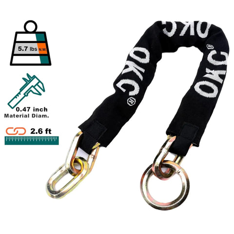 Heavy Duty Security Chain That Means Business 2.6 Ft Long By 1/2 Inch Thick Hardened Alloy Steel With Nylon Sleeve